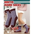 thumbnail image 5 of Womens Slipper Fuzzy Grips Socks Fluffy Winter Warm Thick Thermal Cozy Plush Non Slip Cabin Soft Fleece Socks 1Pairs, 5 of 6