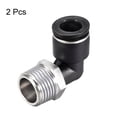 thumbnail image 3 of Push to Connect Tube Fitting,Male Elbow,12mm Tube OD x 1/2 NPT Thread Pneumatic Air Push Fit Lock Fitting 2pcs, 3 of 3