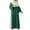 Green, variant on Women'S Elegant Side Drawstring Maxi Dress, Ethnic Casual Loose Fit Long Dress With Round Neck, Polyester Comfort Wear