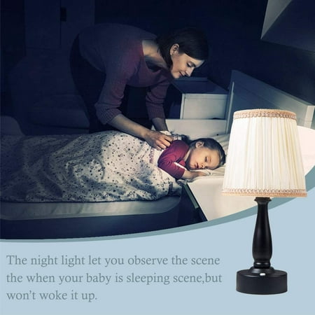Fybto Led Night Light Battery Powered, Battery Operated Table Lamp With Remote Control
