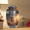 thumbnail image 6 of JAGASY Orange Butterfly Urn for Ashes Adult male & Female - Grey Large Urn for Ashes for Women - Orange Leaf Cremation Urns for Girl - Memorial Urn for Father & Mother - ( 10 Inch ), 6 of 7