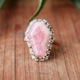 thumbnail image 2 of Rhodochrosite Ring, Gemstone Ring, Statement Ring, Handcrafted Ring, 925 Sterling Silver Ring, Coffin Ring, Pink Stone Ring, Gift For Her,.., 2 of 4