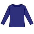 thumbnail image 4 of Girls Long Sleeve Ribbed Raglan Tee Stretchy Casual Basic Fit Crew Neck Shirt For Kids Youth Soft Shirts Tees Tops Girls ,Dark Blue,7-8 Years, 4 of 4