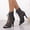 Black, variant on Sandals Women Rainbow Leopard Print Stiletto Sandals For Women, 7cm Heel, Mesh Strap, Peep Toe, Back Zipper, Hollow Soft Sole, Plus Size European Style Dance Casual Footwear Black 41
