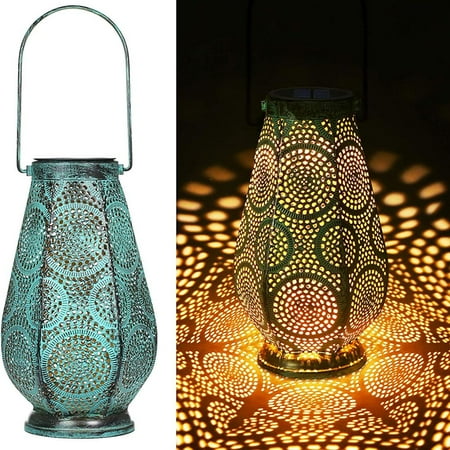 

LED Solar Lantern Light-controlled Waterproof Hexagon Hollow Solar Decorative Landscape Lighting Iron Projection Lamp