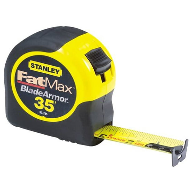 Fat Max Tape Rule, 1 1/4" X 35ft, Plastic Case, Black/yellow, 1/16