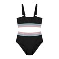 thumbnail image 5 of Two Piece Swimsuits High Waist Bikini Tied Side Tankini With Push Up Padding/Black/L, 5 of 5