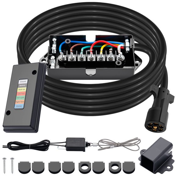 Kit de cable y caja de conexiones para remolque de 15 pies y 7 vías con interruptor separable