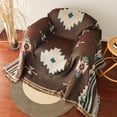 thumbnail image 6 of Aztec Blanket, Oversized Boho Throw Blanket with Fringe, Southwestern Geometric Tapestry Vintage Woven Throw Blankets, Double-Si (Sucre,90x180cm), 6 of 7