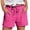 Hot Pink, variant on Linen Shorts for Women Linen Blend Summer Shorts Bermuda Knee Length High Waist Shorts Drawstring Shorts Women Knot Front Casual Loose Shorts Bermuda Short Black L