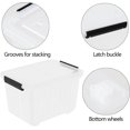thumbnail image 2 of 35 Quarts Plastic Boxes with Lids and Wheels, Clear Storage Bin Totes Set of 4, 2 of 7