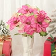 thumbnail image 4 of ToyKingdee Poinsettia Flowers Artificial, Poinsettia Christmas Decoration, Long Stem Velvet Poinsettia Bouquet for Christmas Tree Porch Home Garden Decoration, 4 of 6