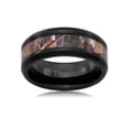 thumbnail image 2 of Mens Wedding Band in Titanium 8MM Camo Ring Black Plated Camouflage Inlay, 2 of 2