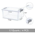 FETON Citylife 17 QT Plastic Storage Bins with Latching Lids Stackable