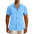thumbnail image 2 of pstuiky camisetas de hombre, Camiseta informal de manga corta con cuello vuelto y cremallera para hombre ropa de hombre xl, 2 of 3