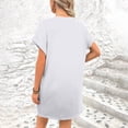 thumbnail image 4 of Baqcunre Casual Dresses for Women Women's Solid Color Round Neck Bat Sleeve Short Sleeve Hidden Pockets Loose Casual Dress Dresses for Women 2024 Summer Dresses for Women 2024 Womens Dresses, 4 of 9