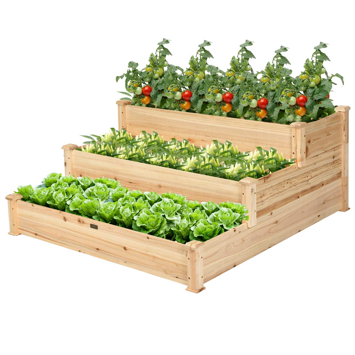 Stoneway Solid Wood Raised Elevated Garden Bed Planter Box For Vegetables Flower Fruits Herb Grow Natural Wood Frame Gardening Planting Bed Easy Assembly 48 8x23x29 9 49x49x22 Walmart Com