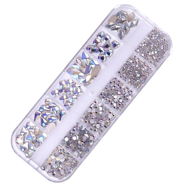 Diamantes de imitación de cristal para uñas, piedras de gemas de vidrio con parte posterior plana, para uñas, manualidades, ropa, zapatos, joyería
