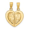 thumbnail image 3 of Pendentif Cœur en Or Jaune 14k 2 Pcs TE AMO, 3 of 4