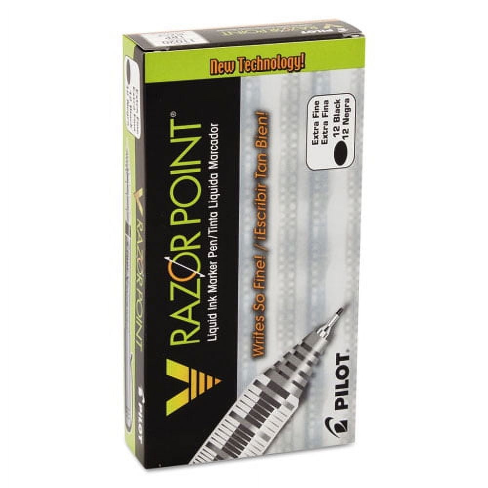 V Razor Point Liquid Ink Porous Point Pen, Stick, Extra-Fine 0.5 Mm, Black Ink, Gray Barrel, Dozen | Bundle of 2 Dozen