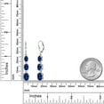thumbnail image 6 of Gem Stone King 925 Sterling Silver Blue Created Sapphire 3 Stone Dangle Earrings for Women (6.40 Cttw, Gemstone September Birthstone, Oval 8X6MM, 7X5MM and 6X4MM), 6 of 6