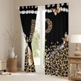 thumbnail image 3 of Manfei Cheetah Monogrammed P Blackout Curtains,Kawaii Bowknot Butterfly Curtains Pack of 2 (42x84 Each),Black Brown, 3 of 6
