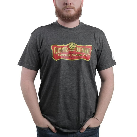 Cummins Shirt CMN35133 Vintage Graphic T Shirts for Men and Women Crew Neck Trucker Apparel Oil Engine 1919 Retro Cummins Engine Co Logo-Charcoal 3XL