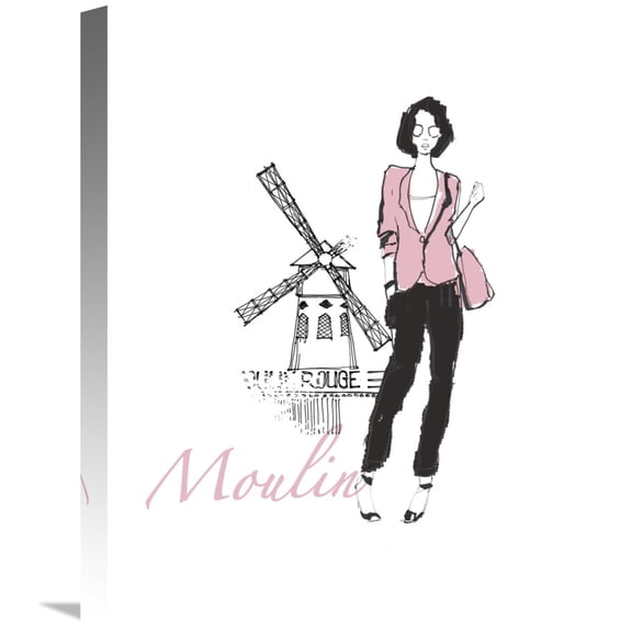 Global Gallery Avery Tillmon 'French Chic IV Pink on White' Canvas Wall Art