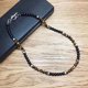 thumbnail image 1 of Collar retro clásico de moda para hombres y mujeres, negro mate, Ojo de Tigre natural, piedra de imagen de cianita, regalos de joyería, 1 of 4