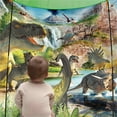 thumbnail image 6 of Dinosaur Play Tent for Kids with 2 Puzzle House - Easy Setup Indoor Outdoor Playhouse for Toddlers, Birthday Party Gift, Dinosaur Toys for Boys 2-6 Years, Portable Storage Bag Included, 6 of 8