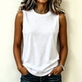 thumbnail image 2 of WULMLEO Women's Tank Tops Summer Basic Crewneck Tanks Sleeveless Casual Loose Fit Shirts Tees White XL, 2 of 6