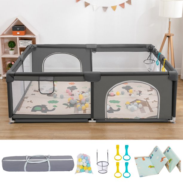 Baby Playpen with Mat, Cuddor 79 x 59 inch Extra Large Play Yard for