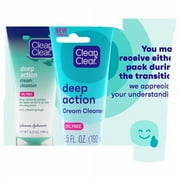 Clean & Clear Oil-Free Deep Action Cream Face Wash Cooling Face Cleanser with Pro-Vitamin B5 & BHA