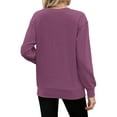 thumbnail image 4 of TARAINYA Women's Long-Sleeve Oversized Sweatshirt Casual Crewneck Solid-Color Pullover with Pocket Design, 4 of 7