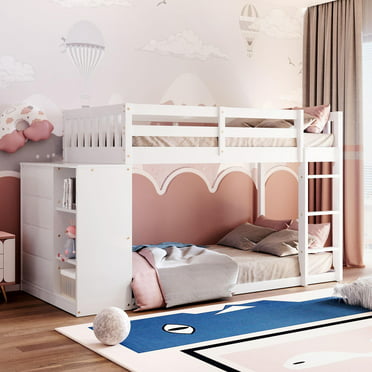 Allentown Twin Over Wood Bunk Bed, Allentown Twin Over Twin Bunk Bed White