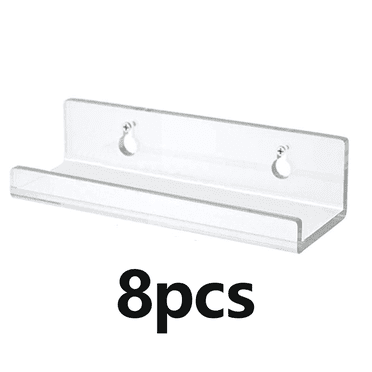 FACEGA 8Pcs Vinyl Record Holder,Acrylic Frame Acrylic Shelves,Wall Mount Wall Shelves