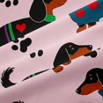 thumbnail image 5 of Homewish Funny Dachshund Animal Blackout Curtains,Dog Paw Print Curtains Pack of 2 (42x84 Each),Pink, 5 of 6