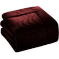 thumbnail image 4 of DNG Creations 3 Piece Box Stitched Striped Pattern Comforter 100% Egyptian Cotton Quilt Cover 800 TC All Season 550 GSM ( California King Size ) Stripe Wine Colour, 4 of 5