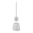 thumbnail image 2 of Modern Toilet Brush with Hard Bristles | Long Handle Bathroom Cleaning Brush | Beige/White Plastic Bowl Cleaner | 15.55" Ergonomic Designs | Includes Stabilizing Base, 2 of 6
