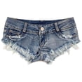 thumbnail image 5 of Summer low-waisted denim shorts for women, 5 of 5