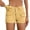 Khaki, variant on High Waist Cargo Pocket Denim Shorts, Structured Streetwear Straight Leg Shorts Yellow S