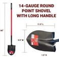 thumbnail image 5 of Bully Tools Round Point Shovel 82515 - 14-Gauge Fiberglass Long Handle - Foldable, Multicolor, 5 of 5