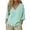 Mint Green, variant on Summer Tops for Women Pure Color 3/4 Sleeve V Neck Petite Clothing for Women,Blue,L