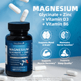 thumbnail image 3 of Mulittea Magnesium Glycinate 500mg with Zinc, Vitamin D3 & B6, High Absorption Magnesium Supplement, Supports Muscle Recovery, Sleep & Immune Health, 60 Vegan Capsules, 3 of 8