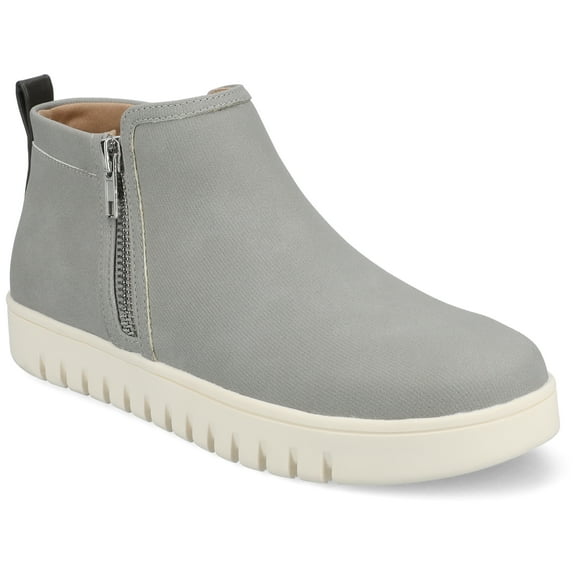 Journee Alita Round Toe Inside Zipper Flexible Comfort Ankle Sneaker Bootie