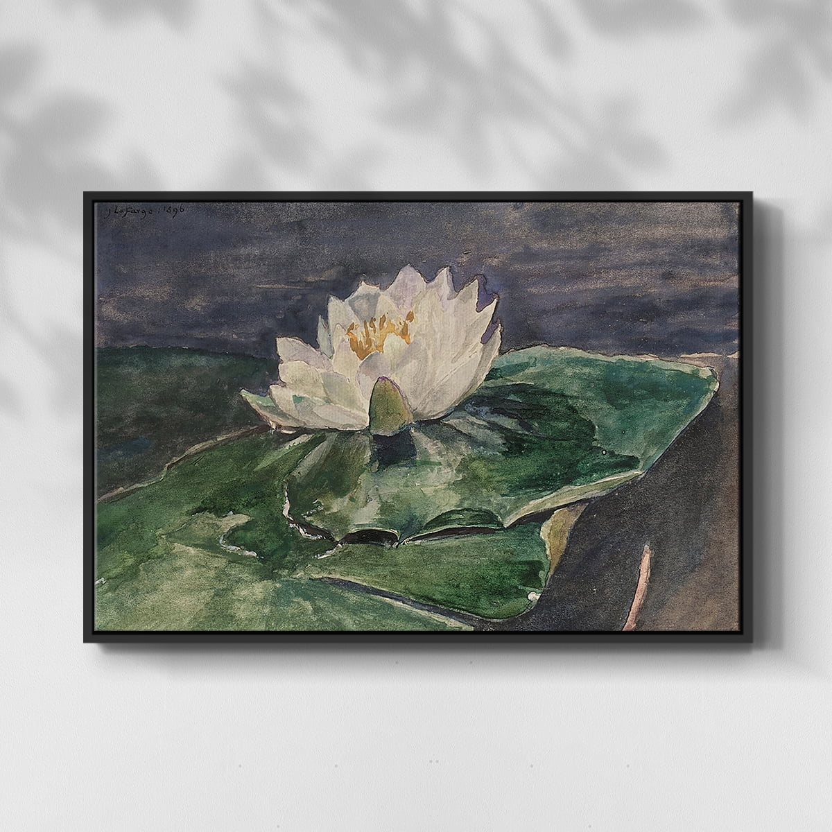 Vintage Botanical Print-LX By Wexford Home Framed in Black Wood Gallery Wrapped Canvas 25 in. x 37 in.