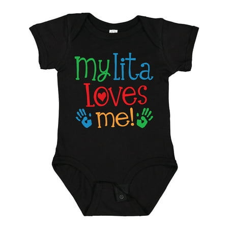 

Inktastic My Lita Loves Me Grandchild Gift Baby Boy or Baby Girl Bodysuit