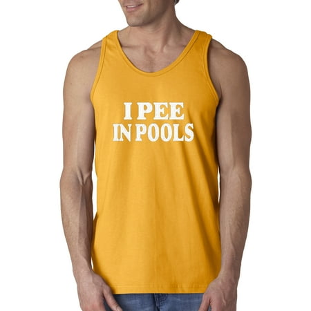 New Way 355 - Men's Tank-Top I Pee In Pools Funny Humor 3XL (Best Way To Keep Pee Warm For A Drug Test)
