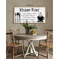 thumbnail image 4 of SHENIFY Large 20x40in Natural Framed Kitchen Rules Wall Decor Funny Inspirational Quote Decor Modern Rustic Farmhouse Kitchen Hanging Decoration, 4 of 5