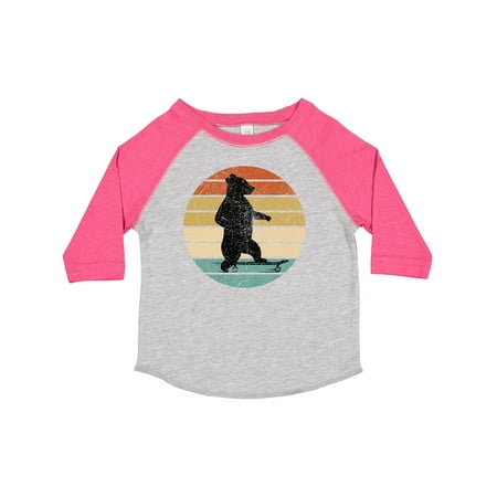 

Inktastic Skateboard Bear Retro Sunset Gift Toddler Boy or Toddler Girl T-Shirt